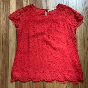 Pink Coral M Lace Blouse